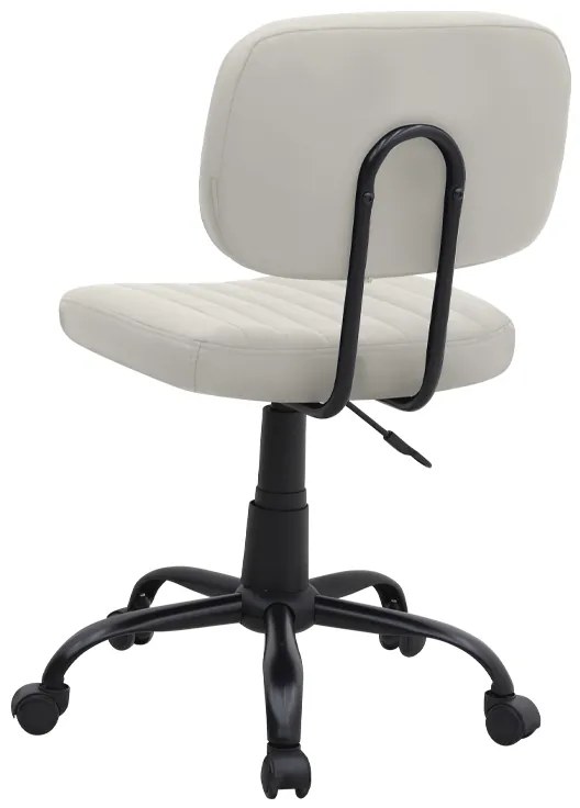 Καρέκλα γραφείου Romano Megapap από τεχνόδερμα χρώμα λευκό 46x53x79/86εκ.