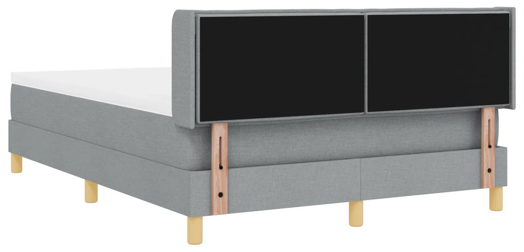 vidaXL Κρεβάτι Box Spring με Στρώμα σε Ανοιχτό Γκρι, 160 x 200 εκ., φτιαγμένο από ύφασμα.