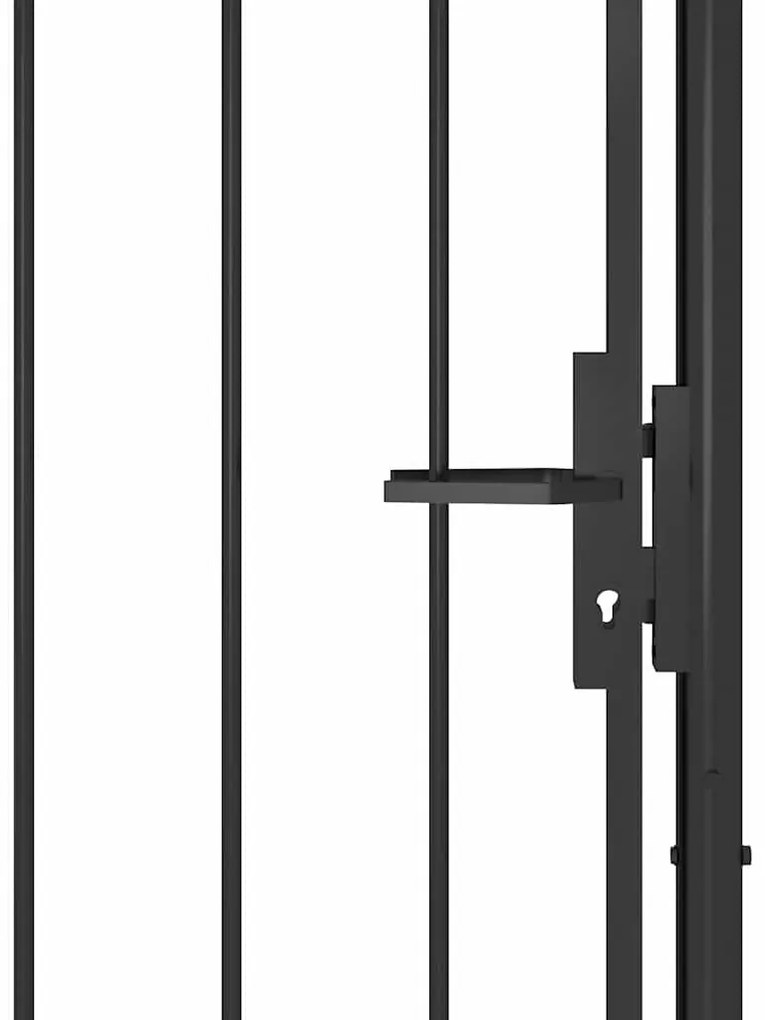 vidaXL Καγκελόπορτα Μαύρη 1 x 2,5 μ. Ατσάλινη