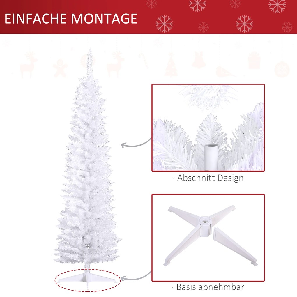 HOMCOM Τεχνητό Χριστουγεννιάτικο Δέντρο 180 cm Ψεύτικο Δέντρο με 390 άκρες Χριστουγεννιάτικη Διακόσμηση για εσωτερικούς χώρους
