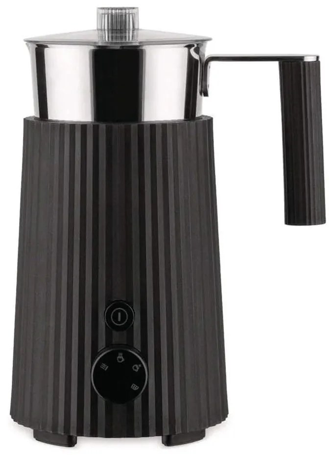 Συσκευή Για Αφρόγαλα Plissé MDL13 B 17x12x22,5cm 350ml Black Alessi Ατσάλι,Πλαστικό