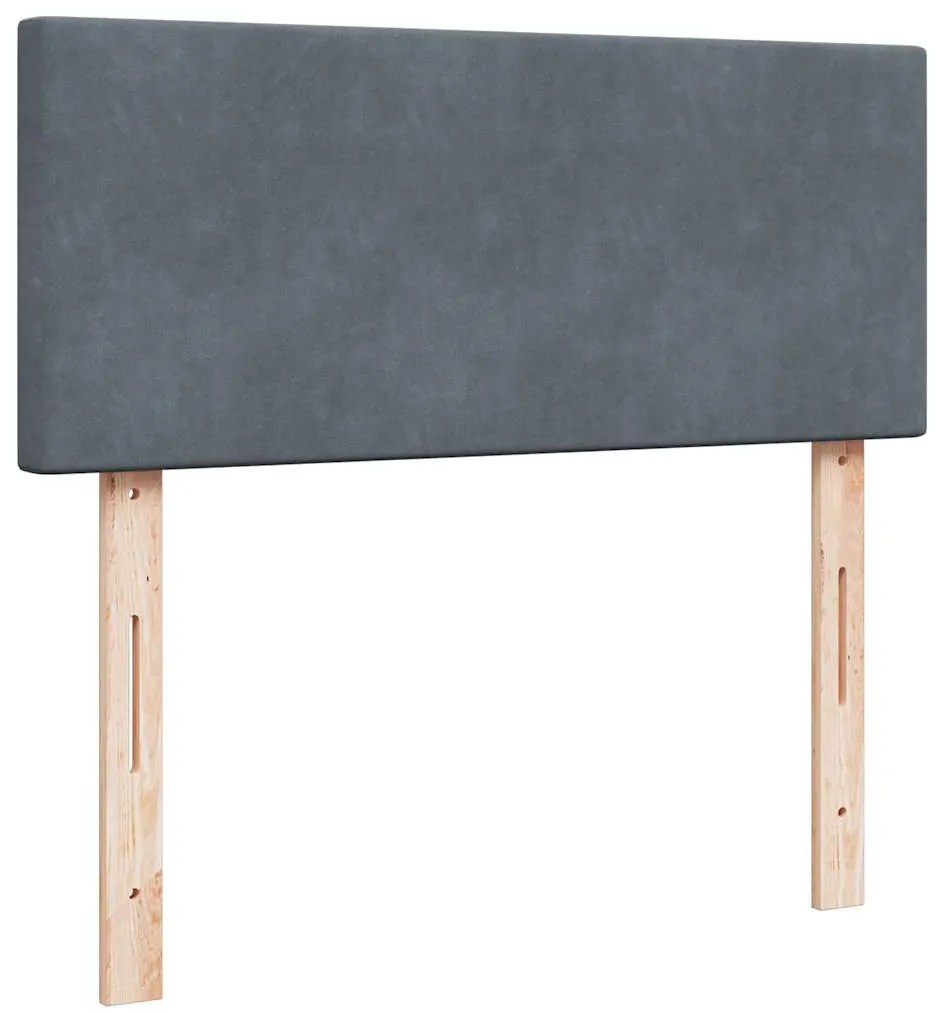 vidaXL Κρεβάτι Boxspring με Στρώμα Σκούρο Γκρι 120x200 εκ. Βελούδινο