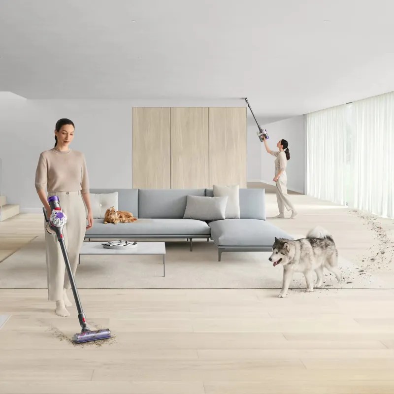 Ηλεκτρική σκούπα όρθιας τοποθέτησης Dyson V8 Advanced 492636-01, 130AW, 540ml, 110000 στροφές/λεπτό, Αυτονομία έως 40 λεπτά, HEPA, Ασήμι/Νικέλιο
