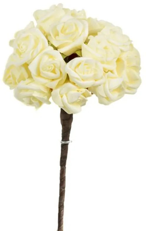 Artekko Roses Bouquet Μπουκέτο με Τεχνητά Τριαντάφυλλα Λάτεξ Εκρού (14x14x65)cm