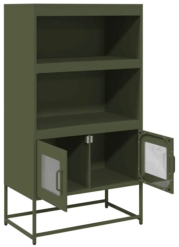 vidaXL Highboard Ελαιοπράσινο 68x39x123 cm Ατσάλι