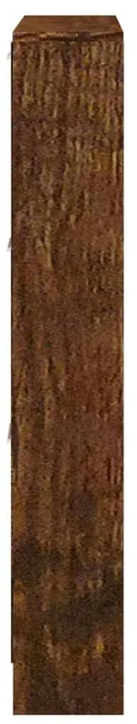 Παπουτσοθήκη Καπνιστή Δρυς 59x17x108 εκ. από Επεξεργασμένο Ξύλο - Καφέ
