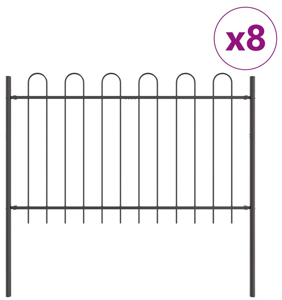 vidaXL Φράκτης Κήπου με Λαβή Κορυφή Γκρι 13,6x1,2 μ Χάλυβας