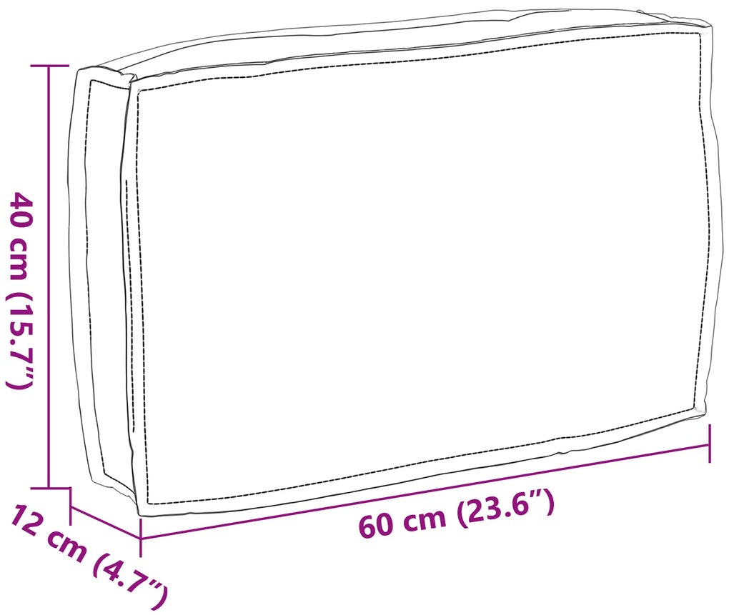 vidaXL Μαξιλάρι Πλάτης Ανθρακί 60 x 40 x 12 cm