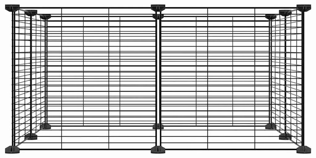 vidaXL Κλουβί Κατοικίδιων 8 Πάνελ Μαύρο Ατσάλινο 35x35 εκ.