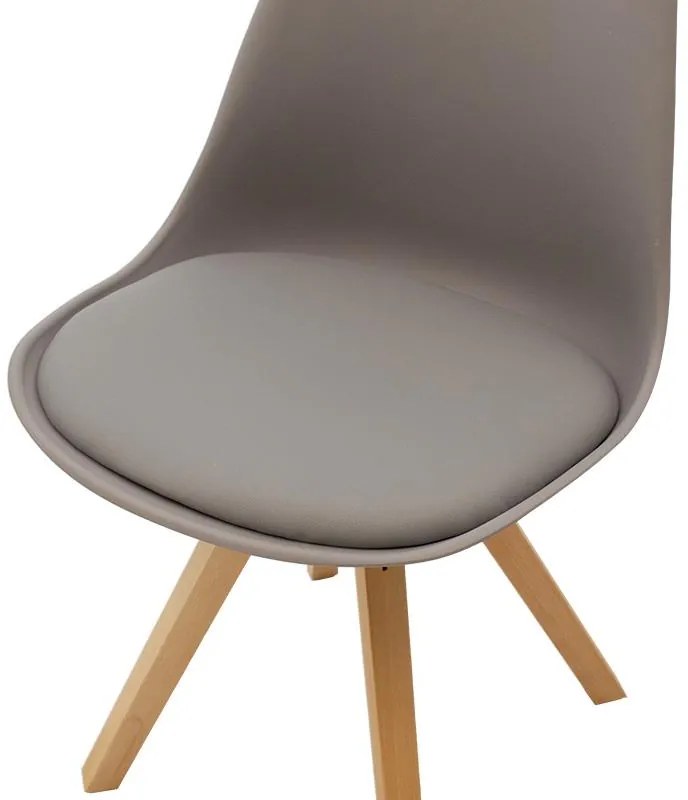 Καρέκλα Caron PP γκρι-φυσικό πόδι 48x55x80 εκ.