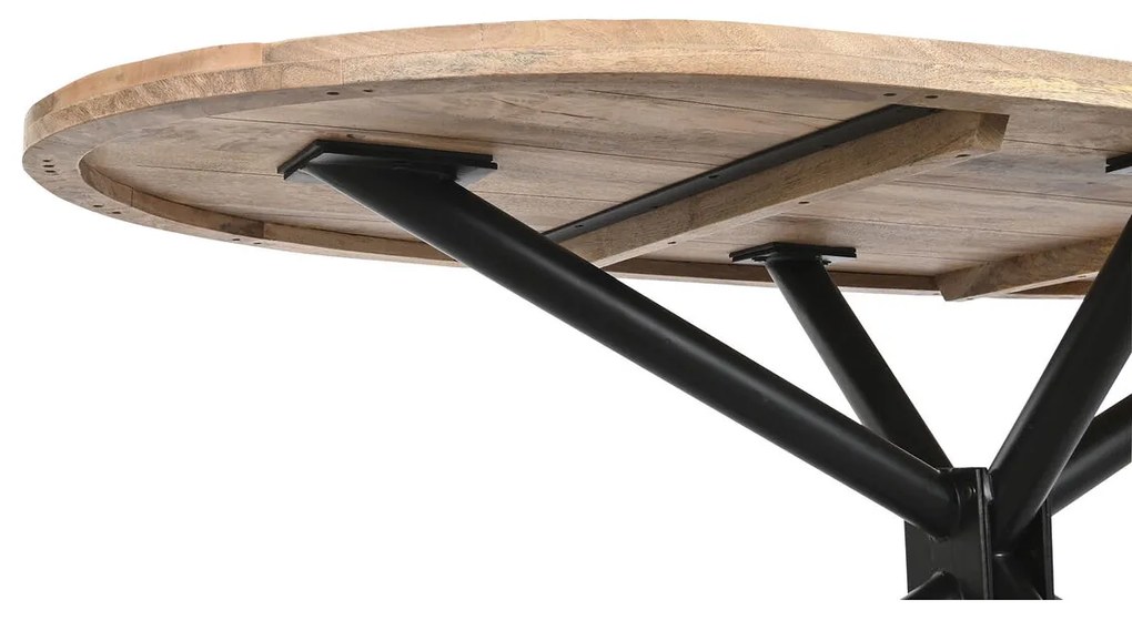 Τραπεζαρία DKD Home Decor Φυσικό Μαύρο Μέταλλο Ξύλο από Μάνγκο 200 x 100 x 76 cm