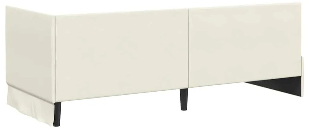 vidaXL Κρεβάτι Γωνίας με κεφαλάρι Κρεμ 80 x 200 cm Βελούδο