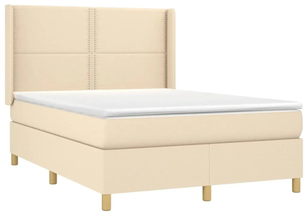 ΚΡΕΒΑΤΙ BOXSPRING ΜΕ ΣΤΡΩΜΑ ΚΡΕΜ 140X200 ΕΚ. ΥΦΑΣΜΑΤΙΝΟ 3131918