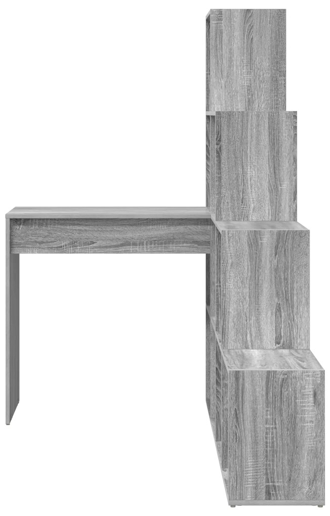 vidaXL Γωνιακό γραφείο με ράφι Γκρι sonoma 101.5 x 149.5 x 149.5 εκ.