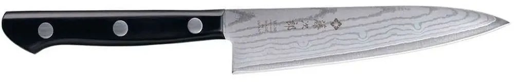 Μαχαίρι Γενικής Χρήσης Basic Damascus F-333 13,5cm Από Δαμασκηνό Ατσάλι Silver-Black Tojiro Ανοξείδωτο Ατσάλι