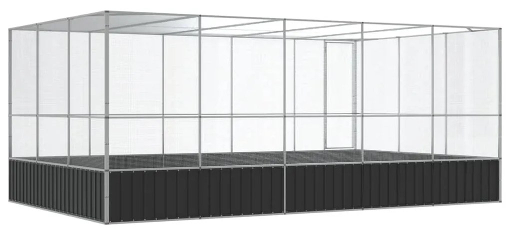 vidaXL Κλουβί με Επέκταση Ασημένιο 518x307x212 εκ. Ατσάλινο