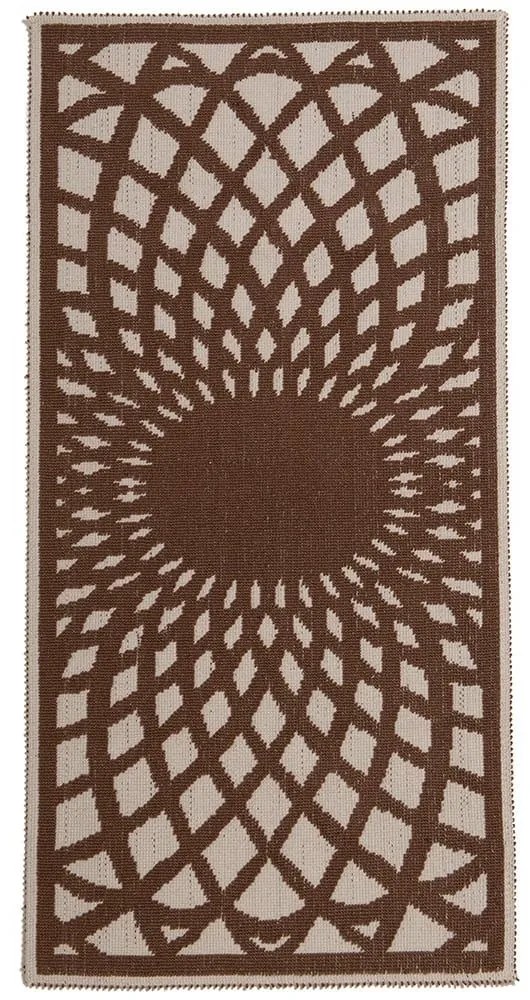 Χαλάκι Κουζίνας Kaleidoscope 70X140 Brown Melinen 70X140cm Βαμβάκι