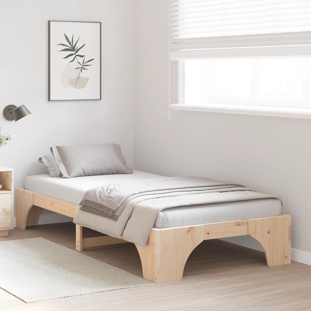 vidaXL Κρεβάτι 75x190 cm Μασίφ Ξύλο Πεύκου