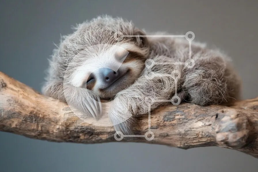 Intra Συλλεκτικό Ξύλινο Παζλ Plywood  4mm - Sleeping Sloth σε ένα κλαδί Σε Ξύλινο Κουτί - Διαστάσεις: 10x10 cm – 25 κομμάτια
