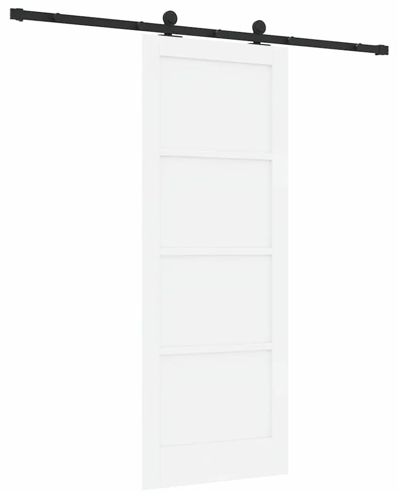vidaXL Σετ Συρόμενης Πόρτας Λευκό και μαύρο 78 x 202 εκ.
