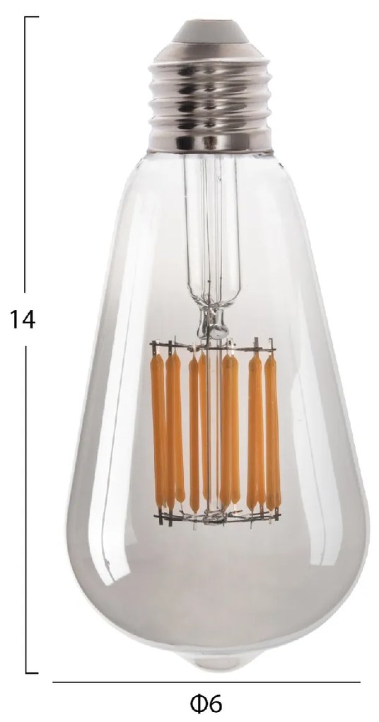 ΛΑΜΠΤΗΡΑΣ HM4189.03 LED FILAMENT 12W E27 2700K SMOKE