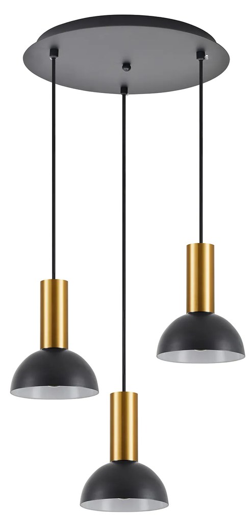 SE21-GM-4-3BL-MS3 ADEPT TUBE Gold Matt Pendant Black Metal Shade+ HOMELIGHTING 77-8649