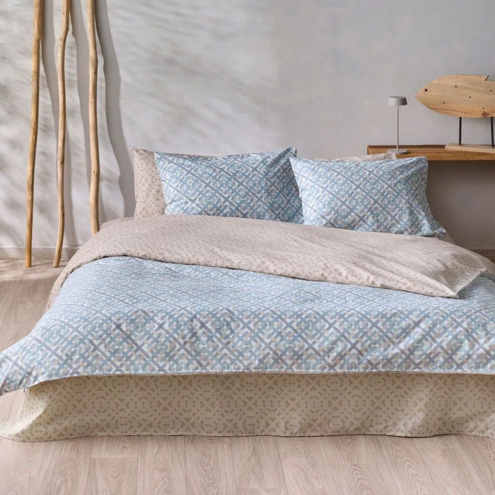 Σεντόνια Desmos (Σετ 4τμχ) Beige-Veraman Kentia Υπέρδιπλo 240x270cm 100% Cotton
