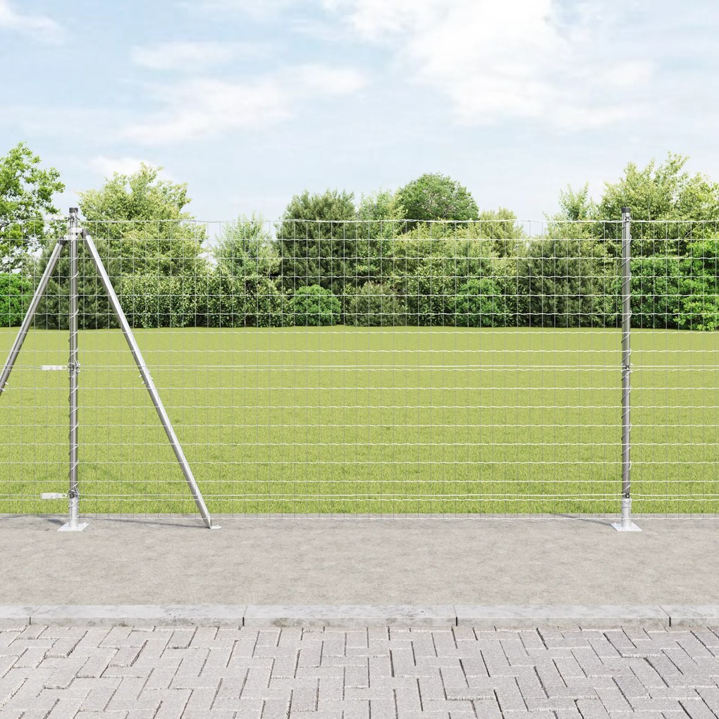 vidaXL Euro Fence με 7 Φλαγγισμένους Πόλους 1.2x10 μ Γαλβανισμένο Χάλυβα