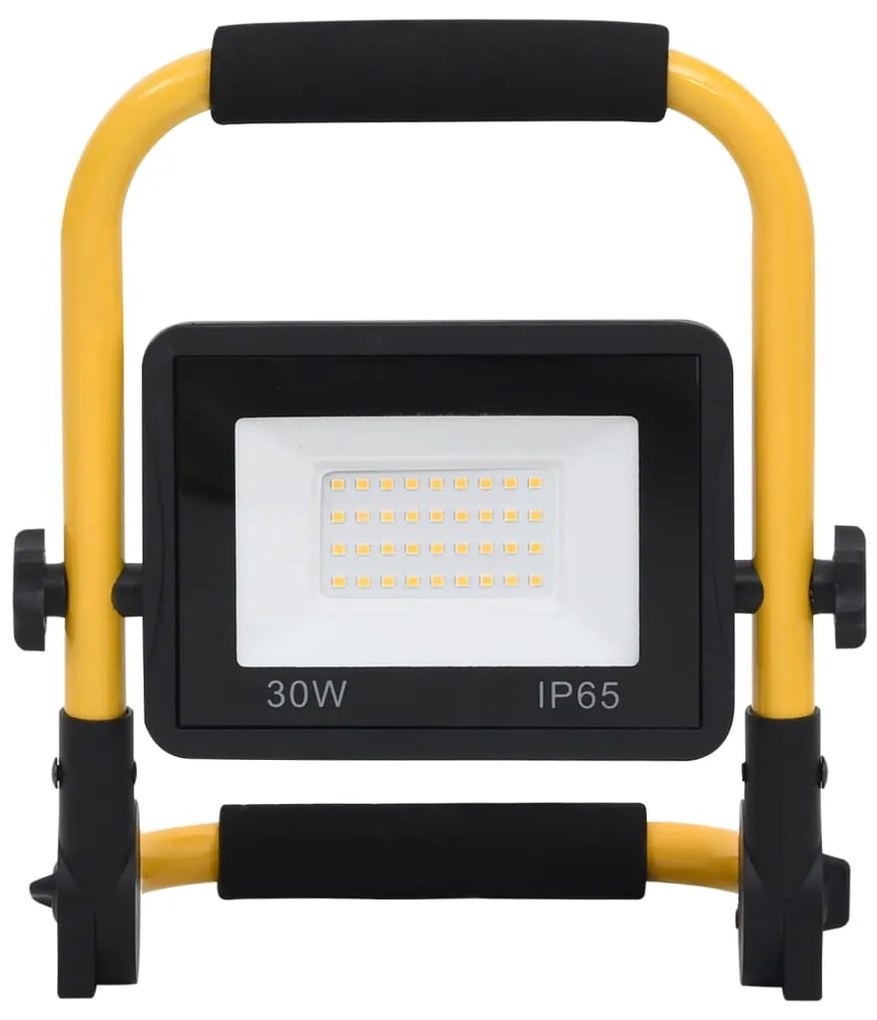 vidaXL Προβολέας LED με Λαβή Θερμό Λευκό 30 W