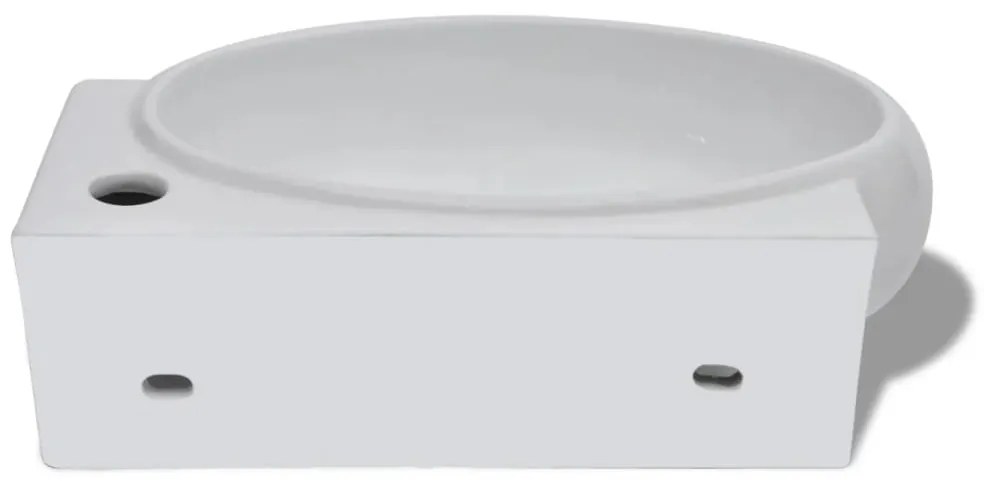 Νιπτήρας με Οπή Βρύσης/Υπερχείλισης Λευκός Κεραμικός