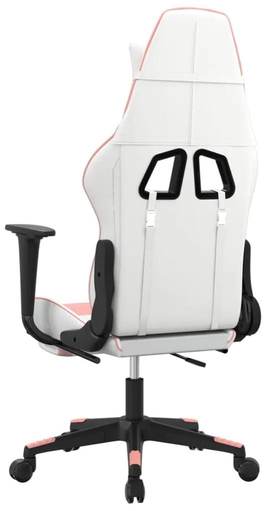 vidaXL Καρέκλα Gaming Λευκό και Ροζ από Συνθετικό Δέρμα