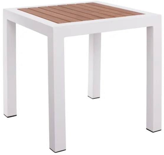 ΤΡΑΠΕΖΙ ΑΛΟΥΜΙΝΙΟΥ SABRA HM5403.01 ΛΕΥΚΟ ΜΕ POLYWOOD 45Χ45Χ45,5 εκ.