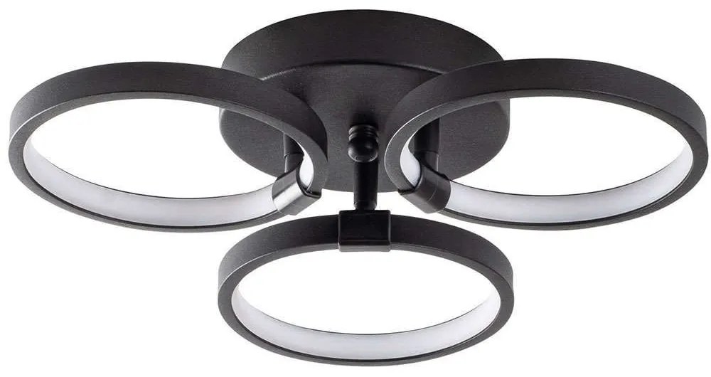 Φωτιστικό Οροφής - Πλαφονιέρα Halk 119FRS1537 37x32x9cm Led 18W 3000K Black Opviq