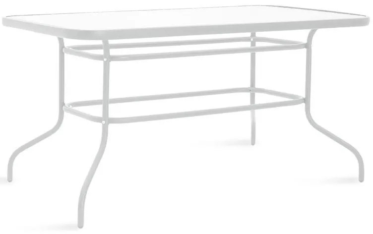 Τραπεζαρία Valor-Calan Β σετ 5τεμ μέταλλο λευκό-textilene καφέ 140x80x70εκ