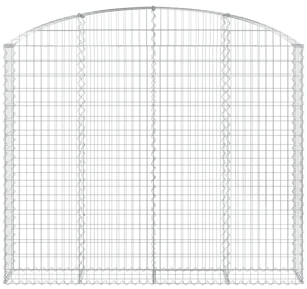 Συρματοκιβώτιο Τοξωτό 200x30x160/180εκ. από Γαλβανισμένο Χάλυβα - Ασήμι