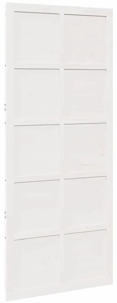 vidaXL Πόρτα αχυρώνα Λευκό 100 x 210 cm Μασίφ ξύλο πεύκου