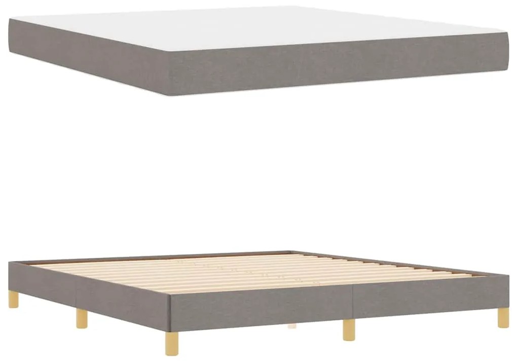 vidaXL Κρεβάτι με ελατήρια με στρώμα Taupe 180 x 200 cm ύφασμα