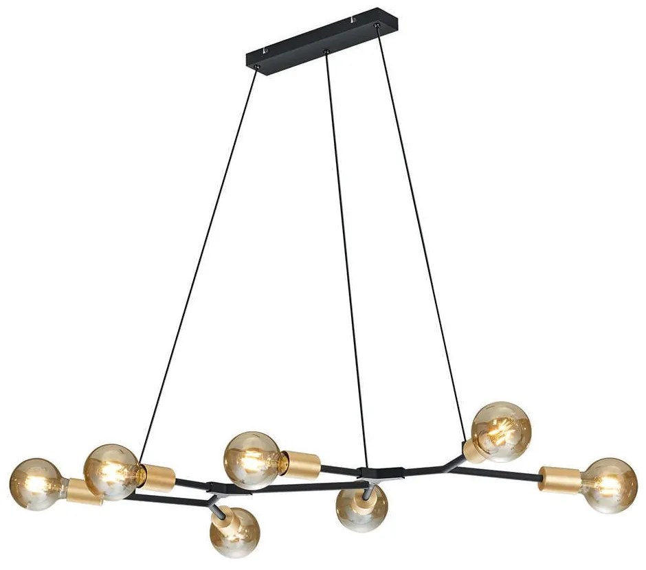 Φωτιστικό Οροφής - Ράγα Cross 306700732 Black-Gold Trio Lighting Μέταλλο