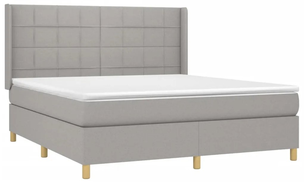 ΚΡΕΒΑΤΙ BOXSPRING ΜΕ ΣΤΡΩΜΑ &amp; LED ΑΝ.ΓΚΡΙ 160X200ΕΚ. ΥΦΑΣΜΑΤΙΝΟ 3138885