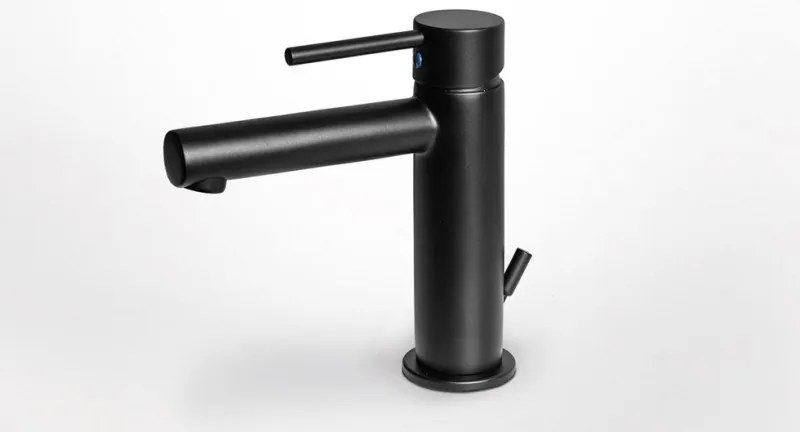 Eurorama Tonda Black Matt Μπαταρία Νιπτήρος με Aυτόματη Βαλβίδα 145310-400