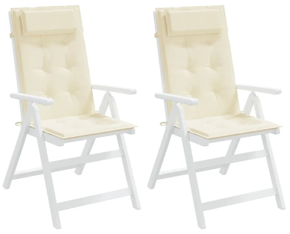 Μαξιλάρια Καρέκλας με Πλάτη 2 τεμ. Κρεμ από Ύφασμα Oxford - Κρεμ