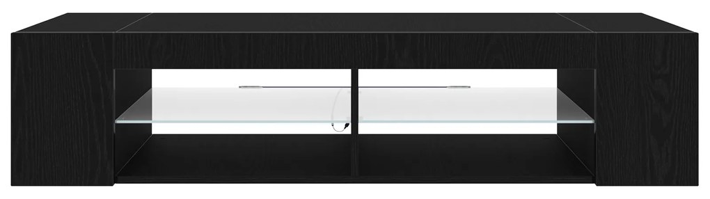vidaXL Ντουλάπα τηλεόρασης με LED Φώτα Μαύρη Δρυς 135x39x30 εκ Επεξεργασμένο ξύλο