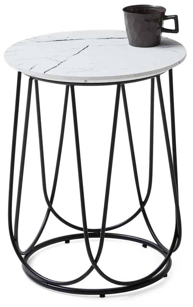 NUBIRA S coffee table frame - black, top - white marble DIOMMI V-CH-NUBIRA_S-LAW-BIAŁY
