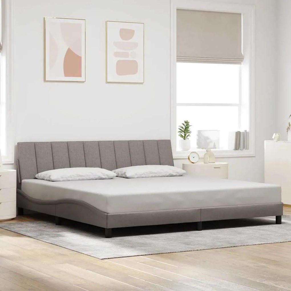 vidaXL Σκελετός Κρεβατιού Χωρίς Στρώμα Taupe 200x200 εκ.Υφασμάτινο