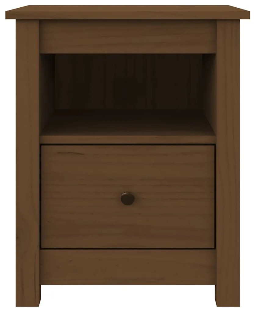 vidaXL Κομοδίνα 2 τεμ. Μελί 40 x 35 x 49 εκ. από Μασίφ Ξύλο Πεύκου