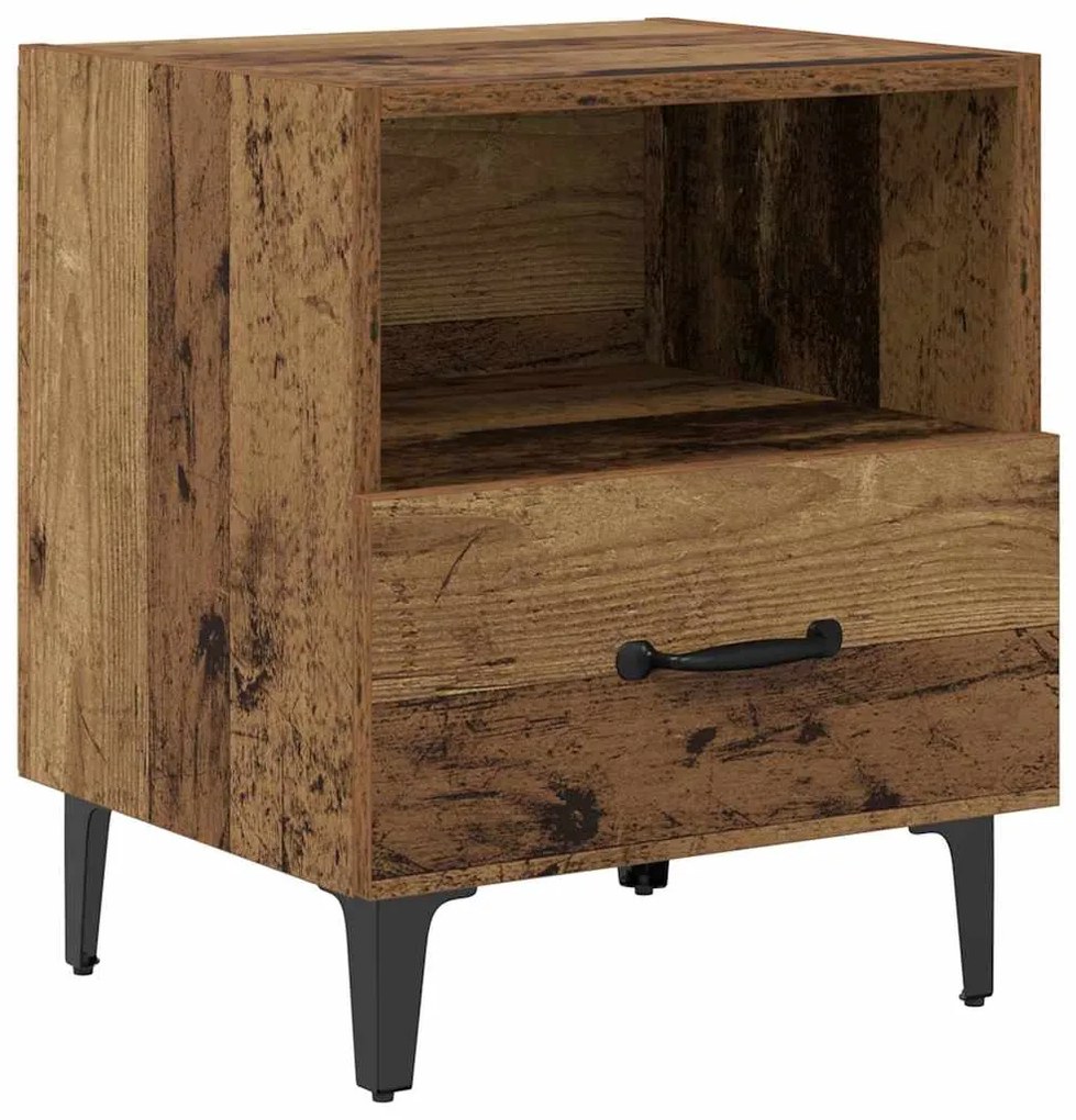 vidaXL Κομοδίνο 2 pcs Παλαιό ξύλο 40 x 35 x 47.5 εκ Επεξεργασμένο ξύλο