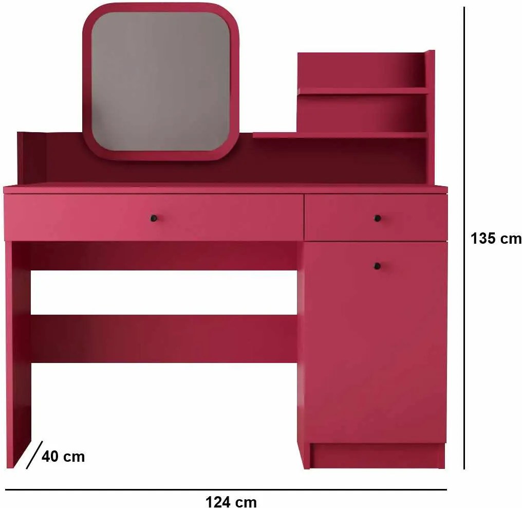 Make-Up Table Harmony 2 Square - Raspberry Raspberry