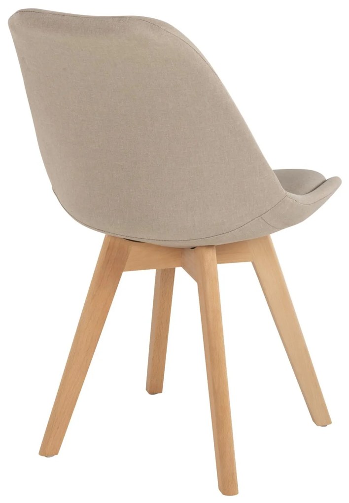 Καρέκλα VEGAS Πόδια Οξιάς και Μπέζ ύφασμα 48x58x80Υεκ. 4αδα 48x58x80 εκ.
