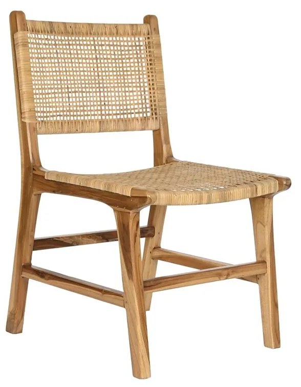 Καρέκλα DKD Home Decor 51 x 48 x 86 cm 51 x 54 x 86 cm Φυσικό Ξύλο Τικ Ανοιχτό καφέ ρατάν