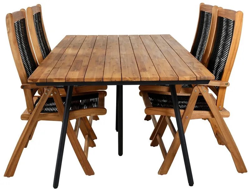 Σετ Τραπέζι και καρέκλες Dallas 3131, Ξύλο, Σχοινί, Ξύλο, Ξύλο: Ακακία | Epipla1.gr